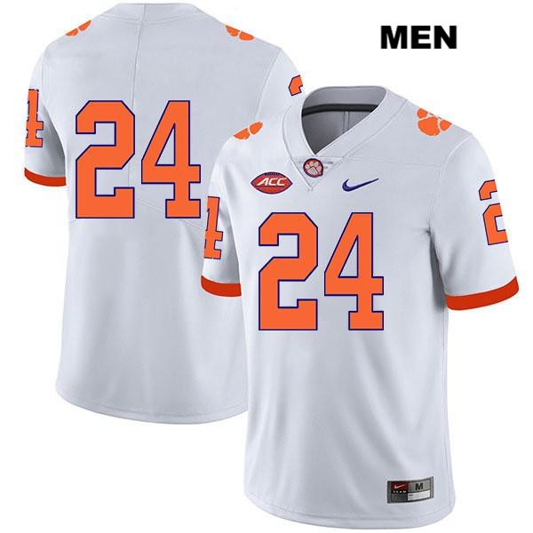 Men's Clemson Tigers #24 Nolan Turner Stitched White Legend Authentic Nike No Name NCAA College Football Jersey UJH4746FW